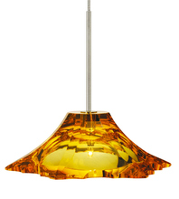 Stone Lighting PD038AMSNX2M - Pendant Peak Crystal Amber Satin Nickel G4 Xenon 20W Monopoint Canopy