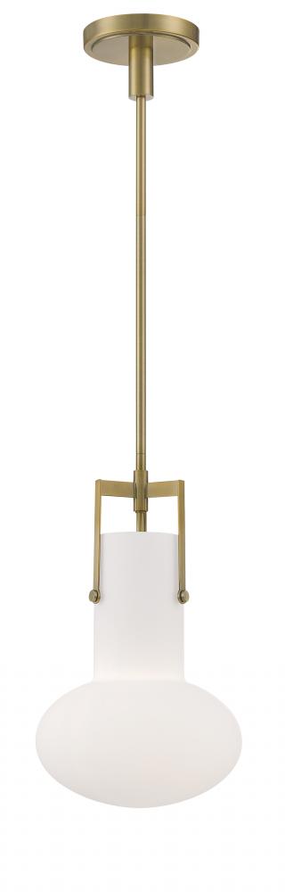 Izel 1-Light Glass Pendant - Antique Brass