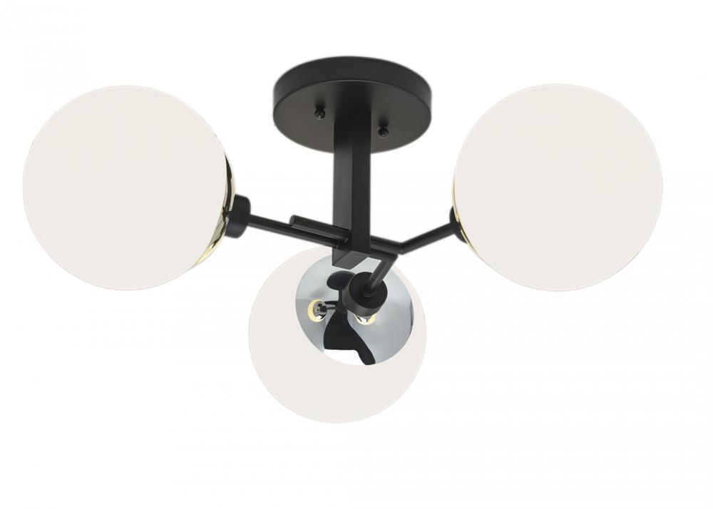 Triple Play Semi-Flush Mount Light - Polished Nickel