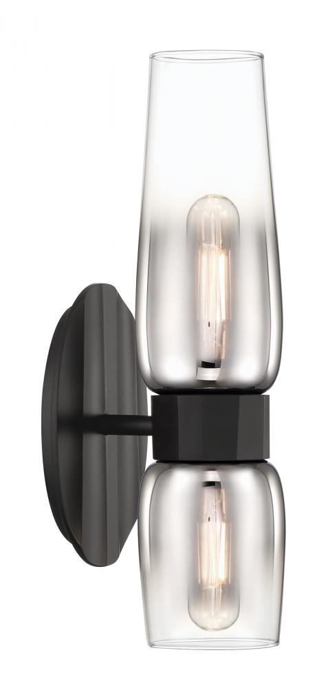 Flame 2-Light Vanity Sconce - Matte Black