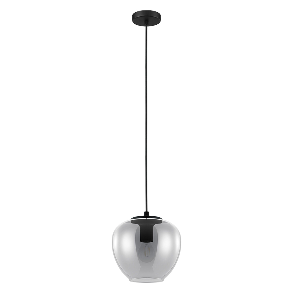 Priorat - Mini Pendant Black Finish Smoked Glass 40W