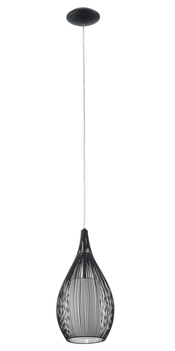 1x100W Pendant With Black Finish & Opal Glass