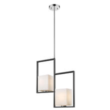 Eglo 202817A - 2x100w Multi Light Pendant w/ Black & Chrome Finish & Opal Glass