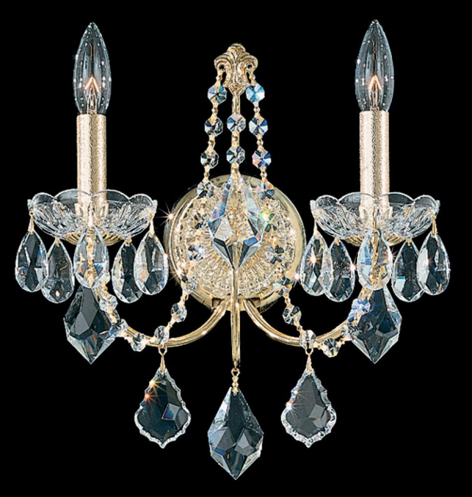 Century 2 Light 120V Wall Sconce in Aurelia with Heritage Handcut Crystal