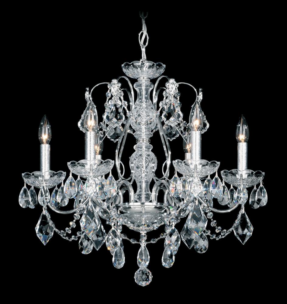 Century 6 Light 120V Chandelier in Aurelia with Heritage Handcut Crystal