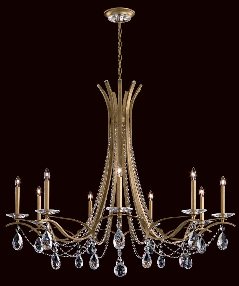 Vesca 9 Light 120V Chandelier in Ferro Black with Clear Heritage Handcut Crystal