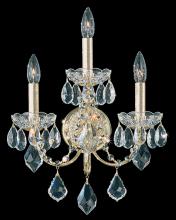 Schonbek 1870 1703-40 - Century 3 Light 120V Wall Sconce in Polished Silver with Heritage Handcut Crystal