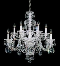 Schonbek 1870 3601-40H - Sterling 12 Light 120V Chandelier in Polished Silver with Clear Heritage Handcut Crystal