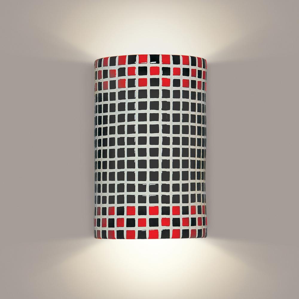 Checkers Wall Sconce Red and Black (Outdoor/WET Location)