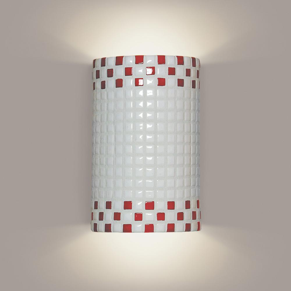 Checkers Wall Sconce Red and White (Outdoor/WET Location)