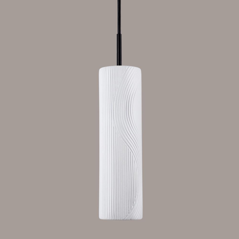 Crossroads Mini Pendant: Satin White (Black Cord & Canopy)