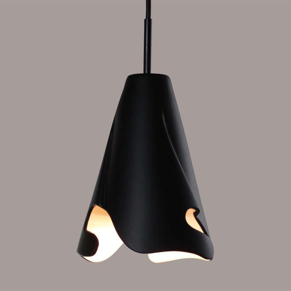 Flora Mini Pendant: Slate Black (Black Cord & Canopy)