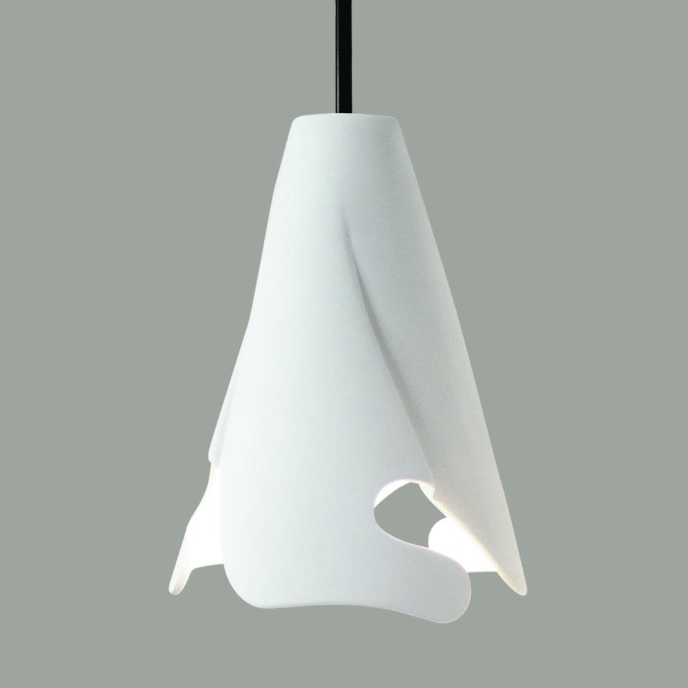 Flora Mini Pendant: Dove (Black Cord & Canopy)