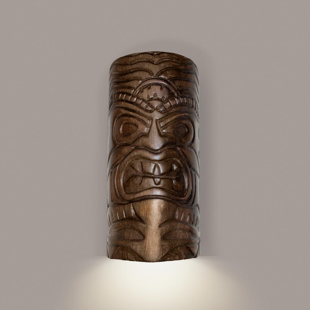 Tiki Downlight Wall Sconce Dark Teak