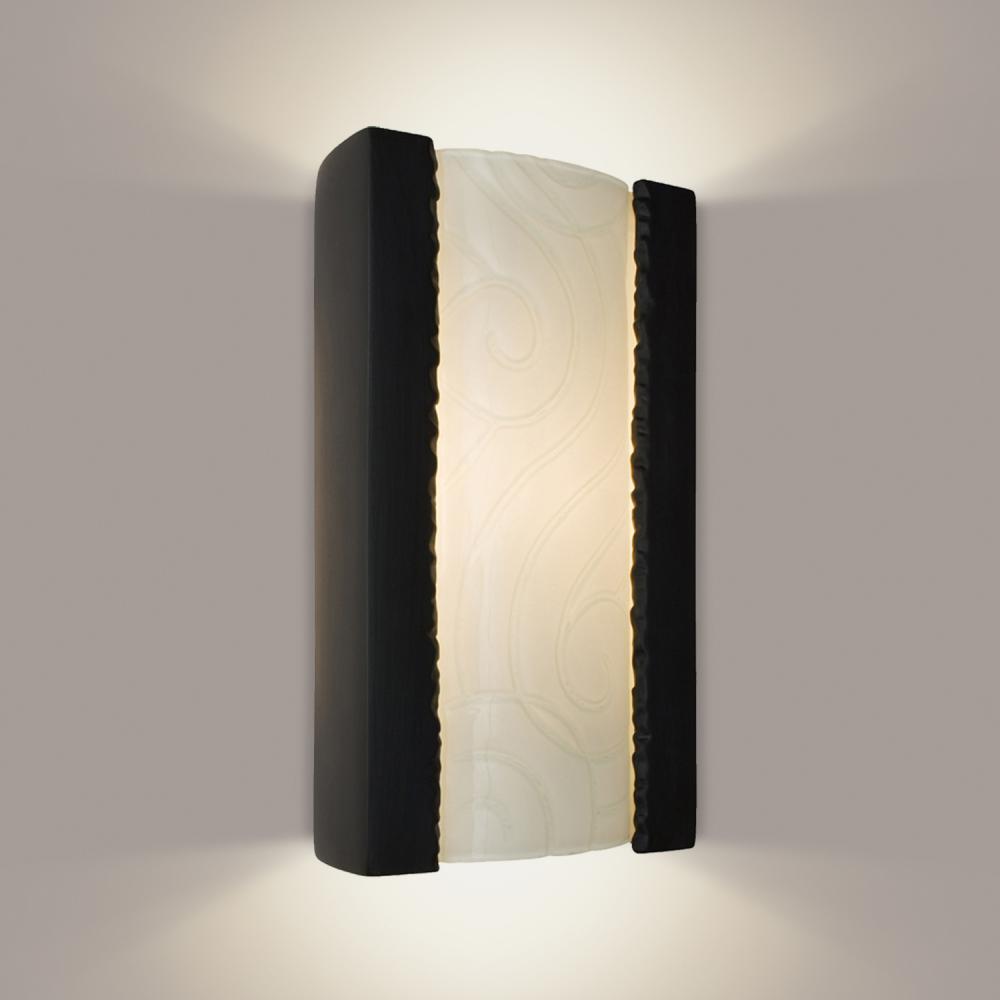 Clouds Wall Sconce Matte Black and White Frost