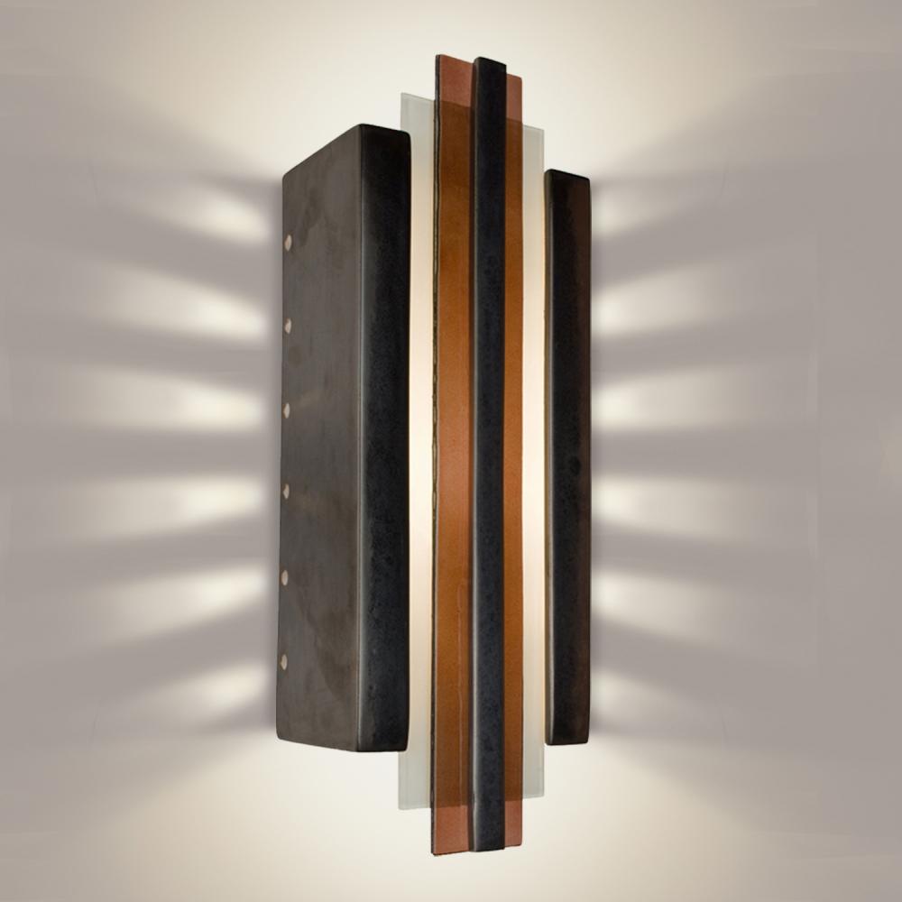 Empire Wall Sconce Gunmetal and Rosewood