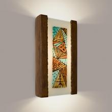 A-19 RE103-BT-MTQ-WET - Abstract Wall Sconce Butternut and Multi Turquoise (Outdoor/WET Location)