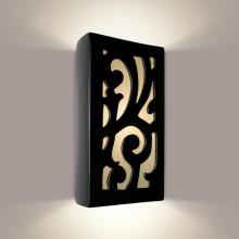 A-19 RE112-BG-WF - Cathedral Wall Sconce Black Gloss and White Frost