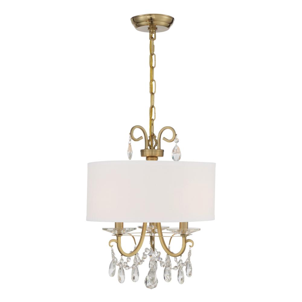 Othello 3 Light Spectra Crystal Vibrant Gold Mini Chandelier