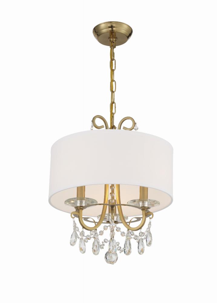 Othello 3 Light Swarovski Strass Crystal Vibrant Gold Mini Chandelier