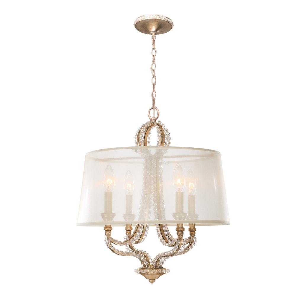 Garland 4 Light Distressed Twilight Crystal Bead Mini Chandelier