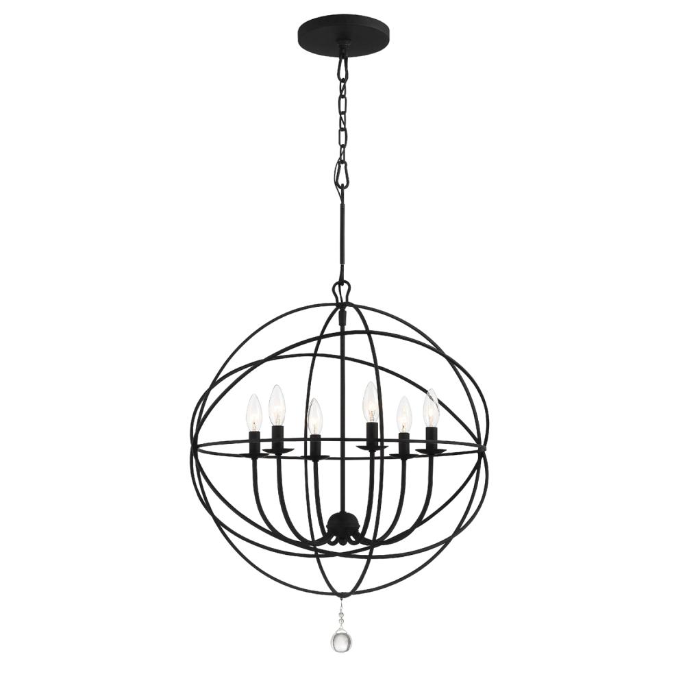 Solaris 6 Light Black Sphere Chandelier