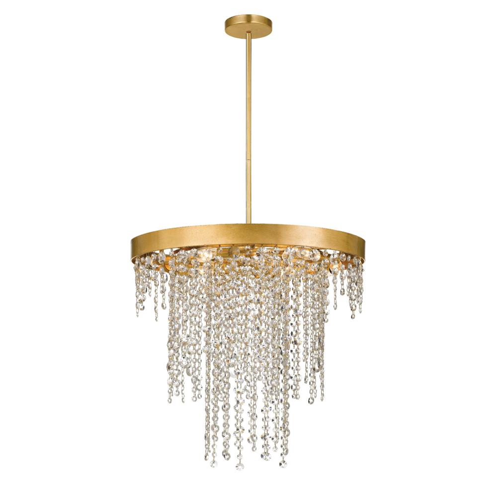 Winham 6 Light Antique Gold Crystal Chandelier