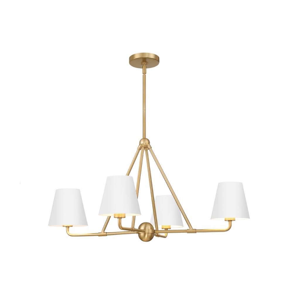 Xavier 4 Light Vibrant Gold + White Chandelier