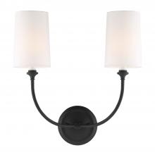 Crystorama 2242-BF - Libby Langdon Sylvan 2 Light Black Forged Sconce