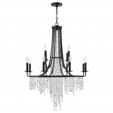 Crystorama GAB-B7312-MK - Gabrielle 12 Light Matte Black Chandelier