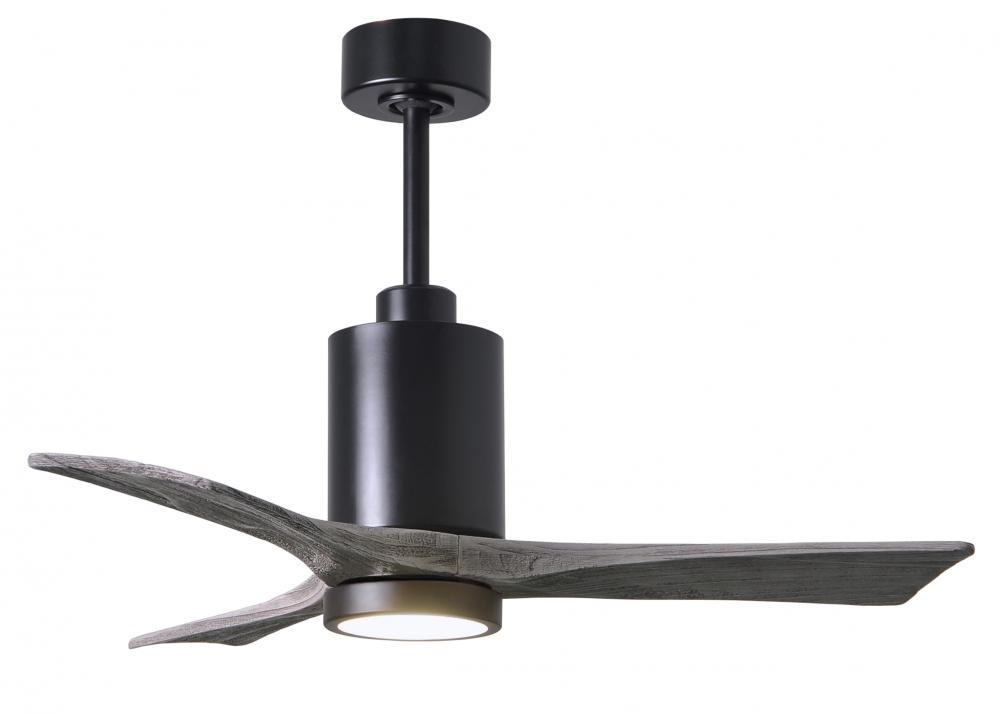 Patricia-3 three-blade ceiling fan in Matte Black finish with 42” solid barn wood tone blades an