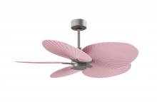 Matthews Fan Company AKTP-BN-PI - Alessandra Tropical 5-blade ceiling fan in Brushed Nickel and Light Pink blades.