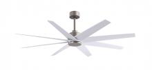 Matthews Fan Company AN-BN-MWH-64 - Ariella 8-blade ceiling fan in Brushed Nickel and Matte White blades