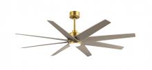 Matthews Fan Company ANLK-BRBR-GA-64 - Ariella 8-blade ceiling fan in Brushed Brass and Gray Ash Tone blades