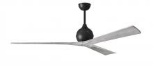 Matthews Fan Company IR3-BK-BW-72 - Irene-3 three-blade paddle fan in Matte Black finish with 72” solid barn wood tone blades.