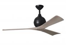 Matthews Fan Company IR3-BK-GA-52 - Irene-3 three-blade paddle fan in Matte Black finish with 52" gray ash tone blades.