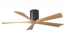 Matthews Fan Company IR5H-TB-LM-52 - Irene-5H three-blade flush mount paddle fan in Textured Bronze finish with 52” Light Maple tone