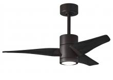 Matthews Fan Company SJ-TB-BK-42 - Super Janet three-blade ceiling fan in Textured Bronze finish with 42” solid matte blade wood bl