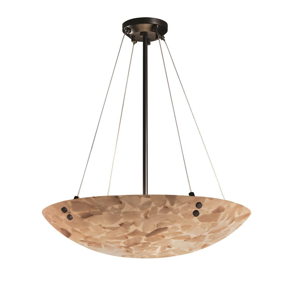 60" LED Pendant Bowl w/ Pair Square w/ Points Finials