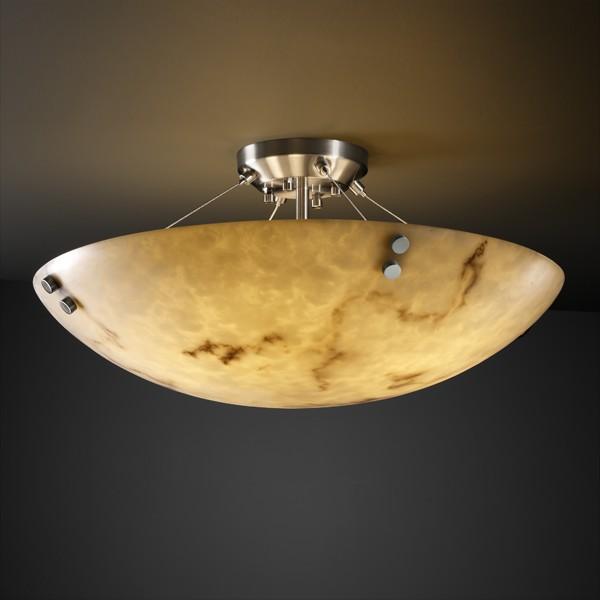 18" LED Semi-Flush Bowl w/ PAIR SQUARE FINIALS