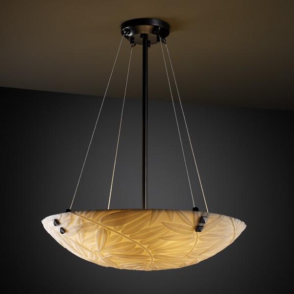 18" LED Pendant Bowl w/ PAIR CYLINDRICAL FINIALS