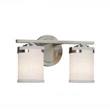 Justice Design Group FAB-8452-10-WHTE-NCKL-LED2-1400 - Atlas 2-Light LED Bath Bar