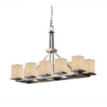 Justice Design Group FAB-8650-15-CREM-NCKL - Montana 10-Light Rectangular Ring Chandelier