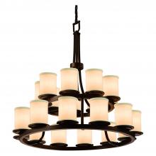 Justice Design Group FAB-8767-10-CREM-DBRZ-LED21-14700 - Dakota 21-Light 2-Tier Ring LED Chandelier