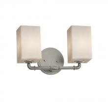 Justice Design Group FSN-8462-15-OPAL-NCKL-LED2-1400 - Bronx 2-Light LED Bath Bar