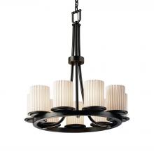 Justice Design Group POR-8766-10-PLET-MBLK-LED9-6300 - Dakota 9-Light Ring LED Chandelier