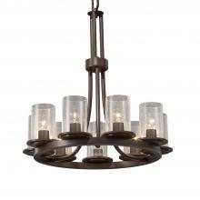 Justice Design Group FSN-8766-10-SEED-DBRZ-LED9-6300 - Dakota 9-Light Ring LED Chandelier