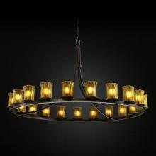 Justice Design Group GLA-8716-16-GLDC-MBLK - Dakota 21-Light 1-Tier Ring Chandelier