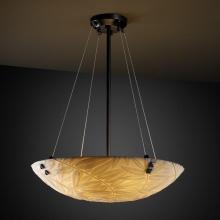 Justice Design Group PNA-9662-25-WAVE-MBLK-F4 - 24" Pendant Bowl w/ LARGE SQUARE W/ POINT FINIALS