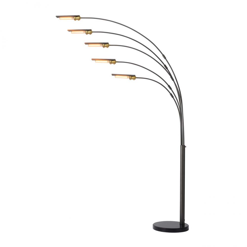 Newport 5 Arc Lamp, Gunmetal Brass